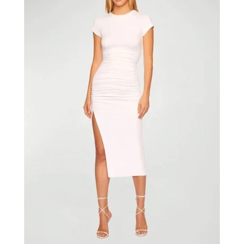 SUSANNA MONACO Gathered Cap Sleeve Ruched Dress Size S